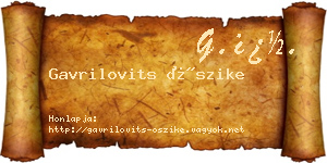 Gavrilovits Őszike névjegykártya